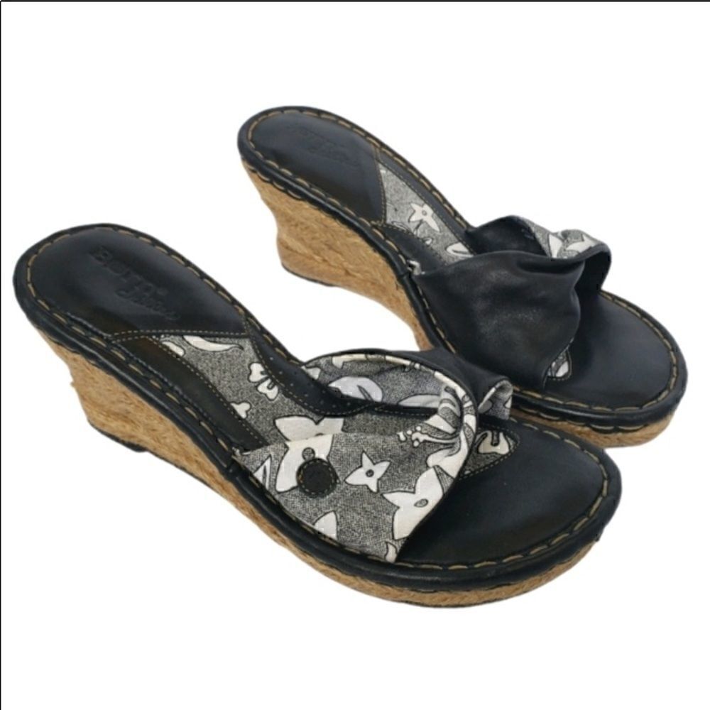 Born Drilles Verano Black White Floral Espadrilles